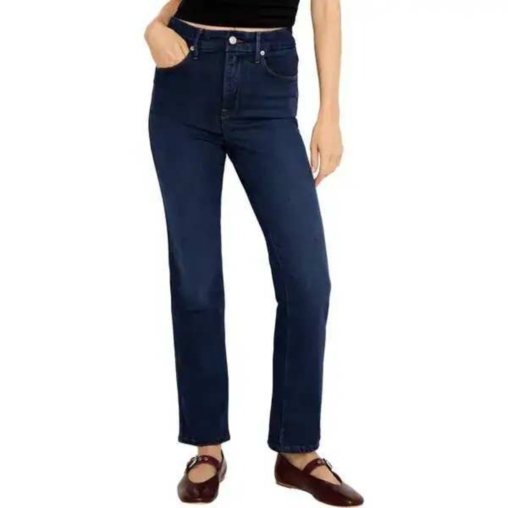 Good American Straight Leg Jeans in Dark Blue
